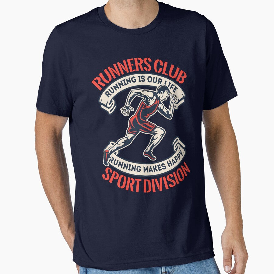 A design with a runner and the slogan Running is our Life by velisani T-Shirts, Hoodie, Sweatshirt (Image 1)