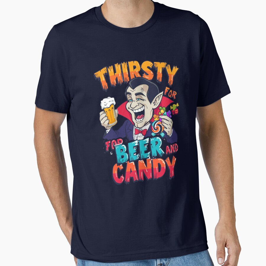 Dadcula – Thirsty for Beer and Candy Classic Illustration by EcoArtTees T-Shirts, Hoodie, Sweatshirt (Image 1)