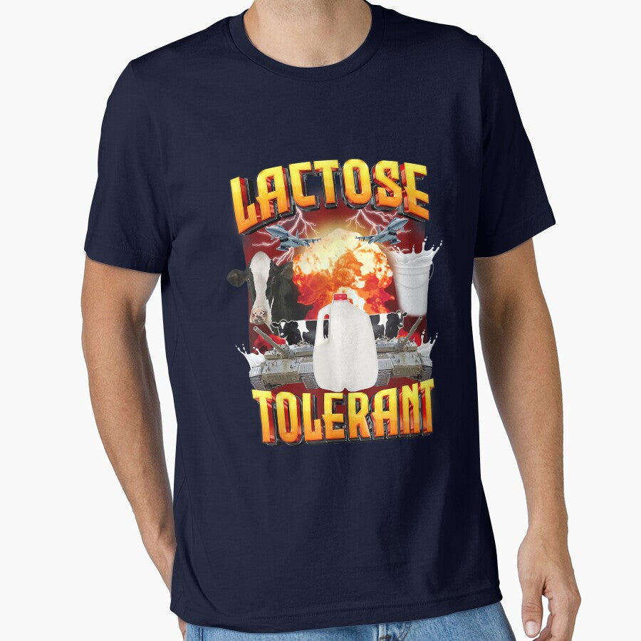 Lactose tolerant Funny Meme, Humor Lactose Tolerant Milk, Dairy-free humor, Funny lactose-free Design by... (Image 1)