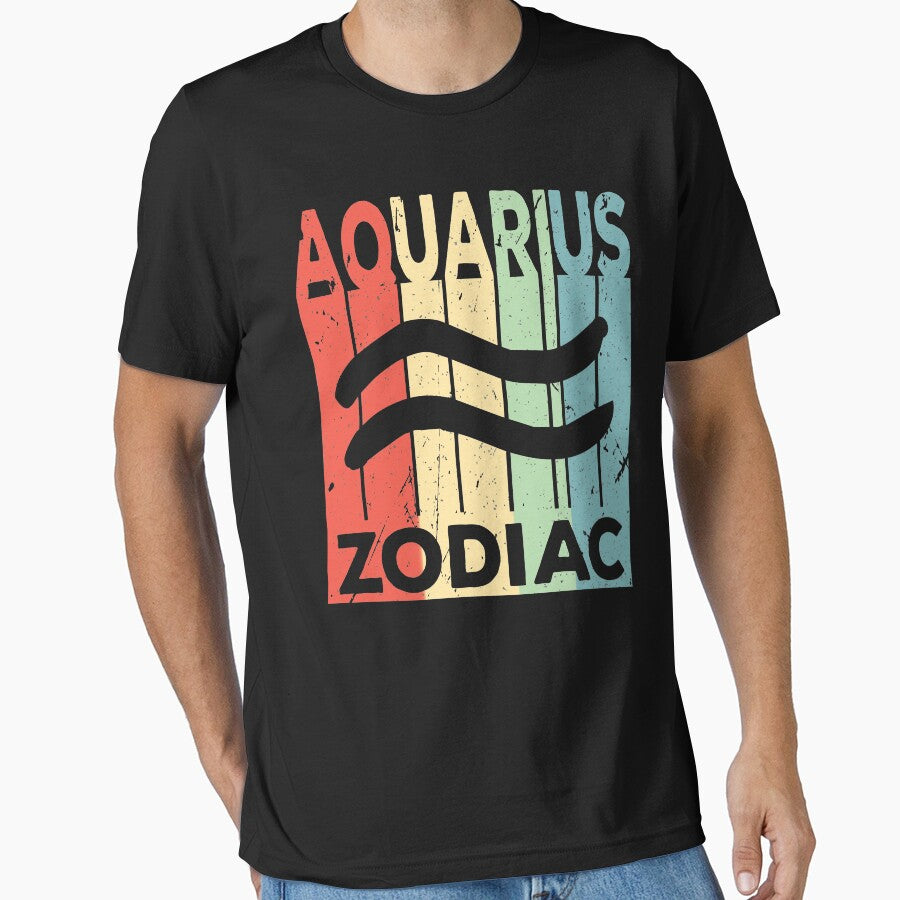 Aquarius Zodiac Vintage Retro by Elixir Designs T-Shirts, Hoodie, Sweatshirt | BlankRebels.com (Image 1)