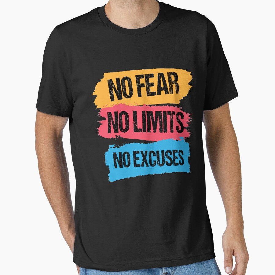Motivational Tee Shirt ,No Fear No Limits No Excuses,Body Workout by Red Line Hoodie, Sweatshirt | BlankRebels.com (Image 1)