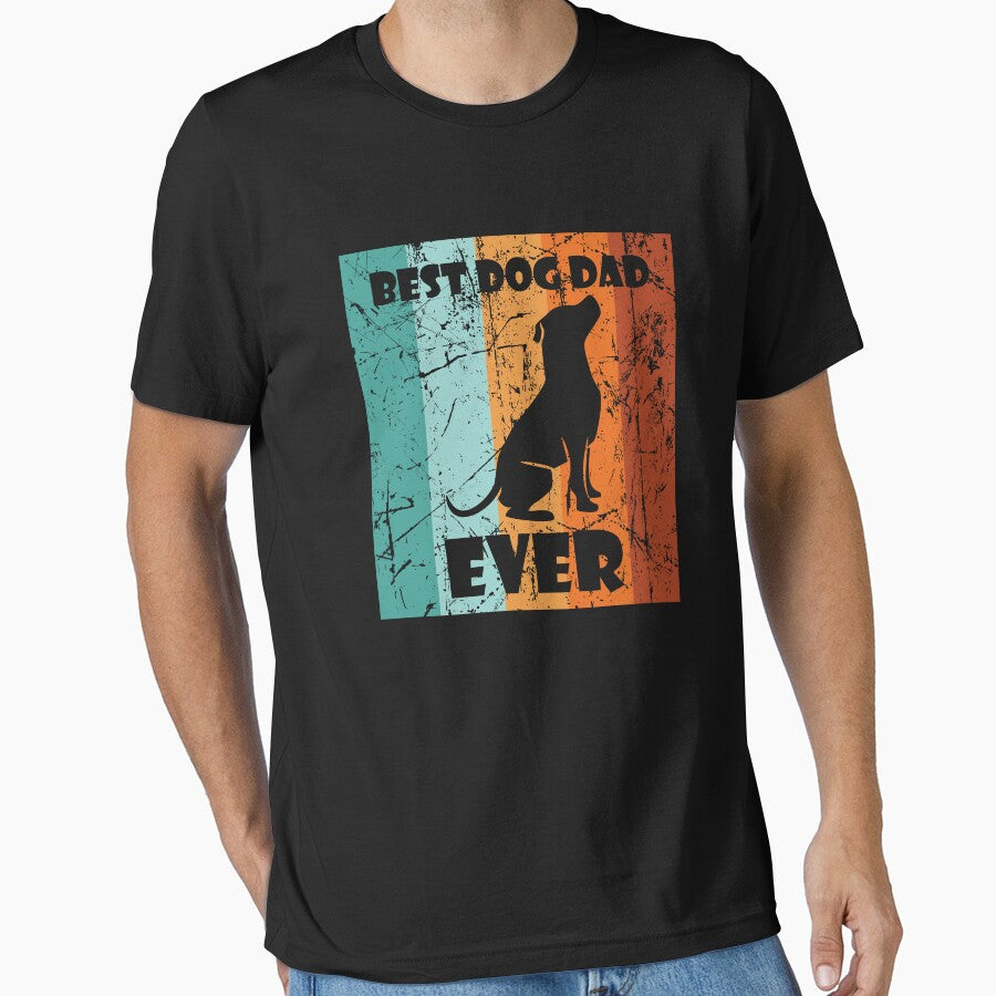 Best Dog Dad Ever, Vintage Eighties Style Cat Retro Distressed by Slassyat T-Shirts, Hoodie, Sweatshirt (Image 1)