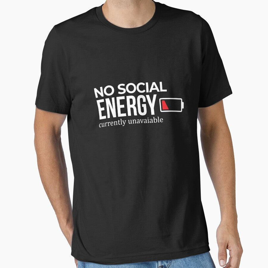 No Social Energy – Introvert Social Exhaustion Quote Shirt by VOIDF[ ]RM Hoodie, Sweatshirt | BlankRebels.com (Image 1)