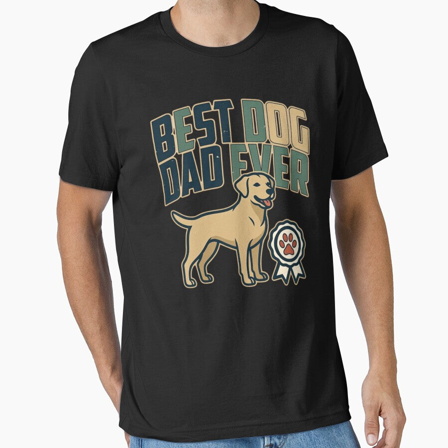Vintage Best Dog Dad Ever Retro Dog Lover Tee Sticker by GeniePixel