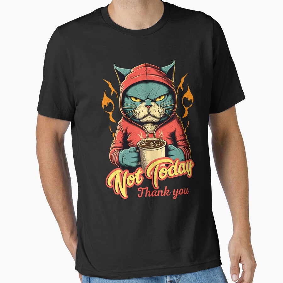 Angry Cat Drinking Coffee by justie1977 T-Shirts, Hoodie, Sweatshirt | BlankRebels.com (Image 1)