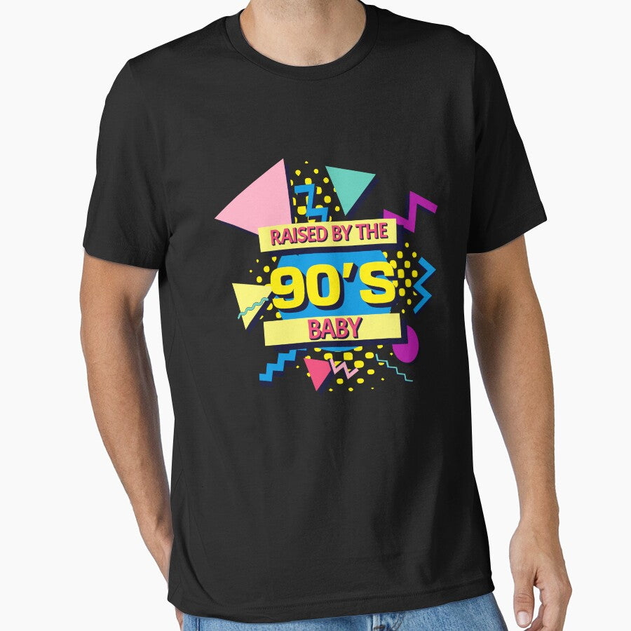 Raised by the 90's Baby - Retro Memphis Design 90s by retrologie T-Shirts, Hoodie, Sweatshirt | BlankRebels.com (Image 1)