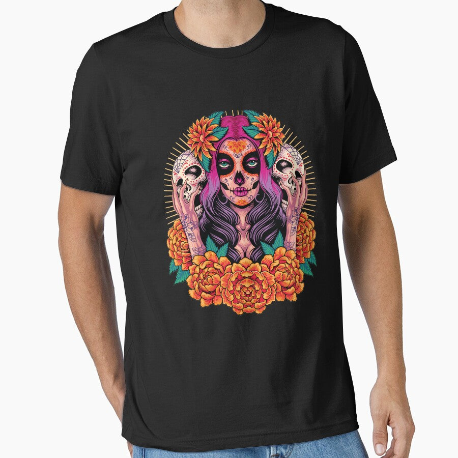skull with floral by ACHRAF877 T-Shirts, Hoodie, Sweatshirt | BlankRebels.com (Image 1)