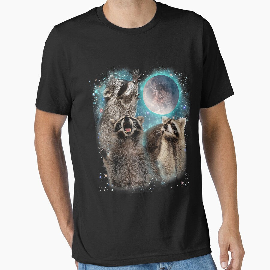 Anarchy 3 Racoon Moon Howling Raccoon Head Funny T-Shirts, Hoodie, Sweatshirt