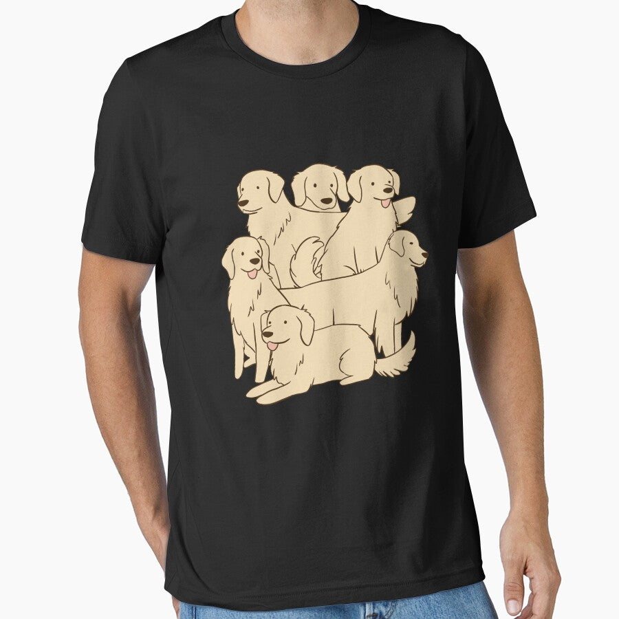 Cute Golden Retrievers dogs cartoon illustration by Yarafantasyart T-Shirts, Hoodie, Sweatshirt | BlankRebels.com (Image 1)