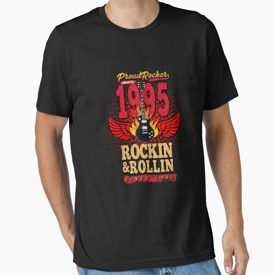 1995 Birthday Gift Flaming Winged Guitar Proud Rocker by SunnyStreet T-Shirts, Hoodie, Sweatshirt | BlankRebels.com (Image 1)