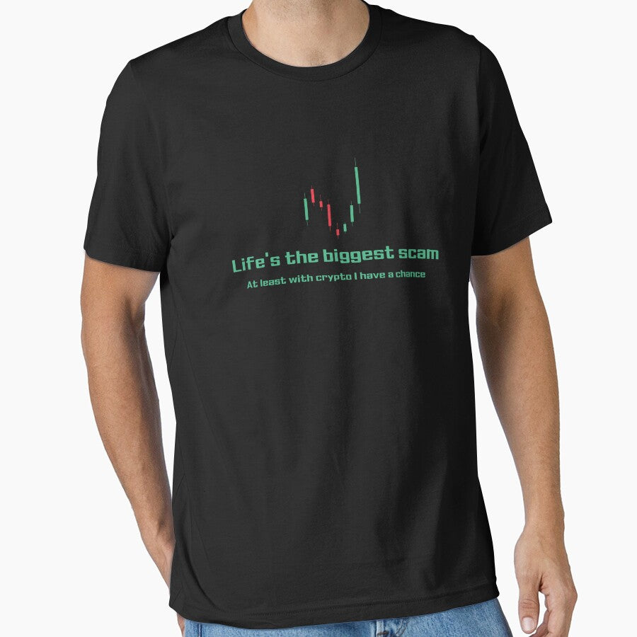 Life's Biggest Scam Crypto Chance Funny Meme T-Shirt by AkiruAiStudio Hoodie, Sweatshirt | BlankRebels.com (Image 1)