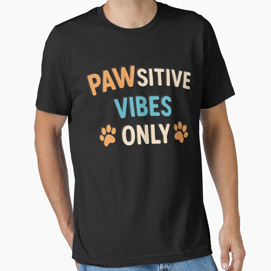 Pawsitive Vibes Only – Cute Dog Lover Quote Design by NeutronDesign