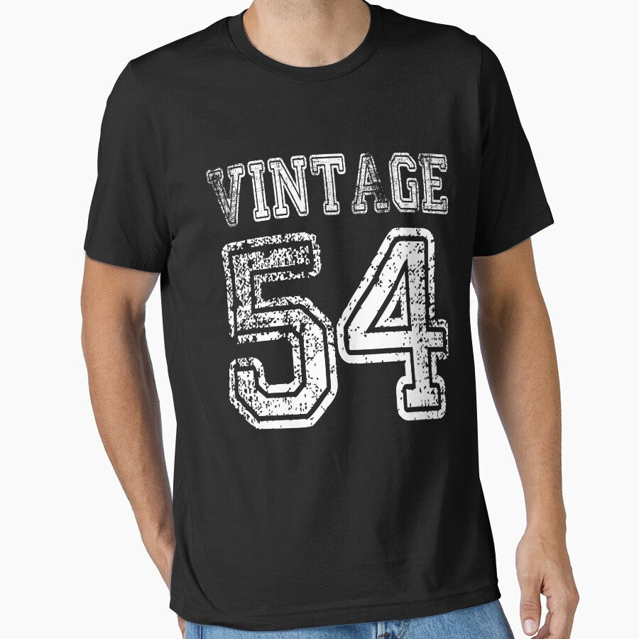Vintage 54 2054 1954 T-shirt Birthday Gift Age Year Old Boy Girl Cute Funny Man Woman Jersey Style by arcadetoystore