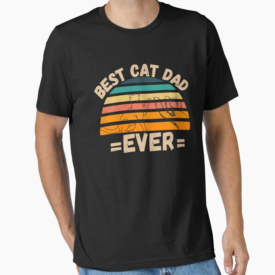 Best Cat Dad Ever Funny Cat by ArtVerse Studio T-Shirts, Hoodie, Sweatshirt | BlankRebels.com (Image 1)