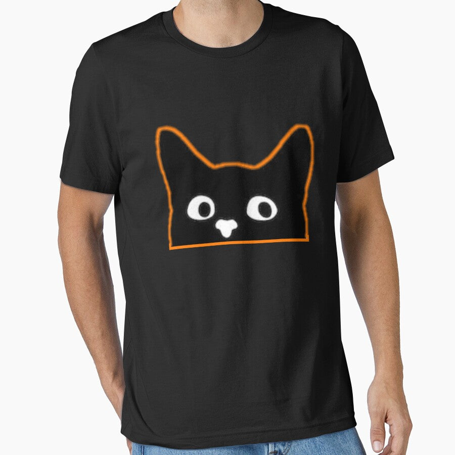 Black cat looking at you Halloween spooky black cat by Menariya T-Shirts, Hoodie, Sweatshirt | BlankRebels.com (Image 1)