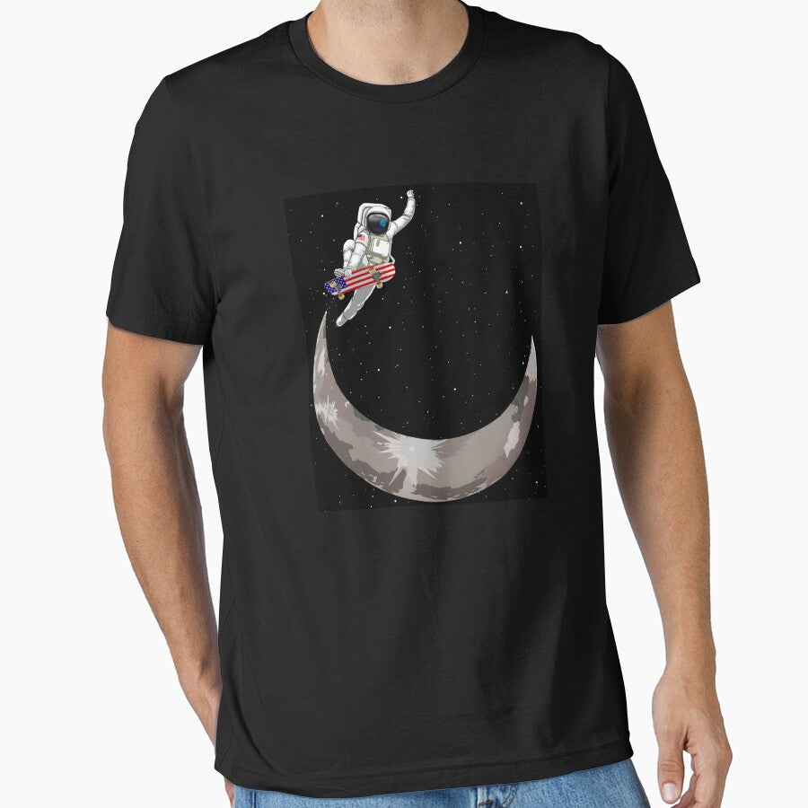 Skateboard Astronaut Halfmoon Space Science Geek by Bendthetrend T-Shirts, Hoodie, Sweatshirt | BlankRebels.com (Image 1)