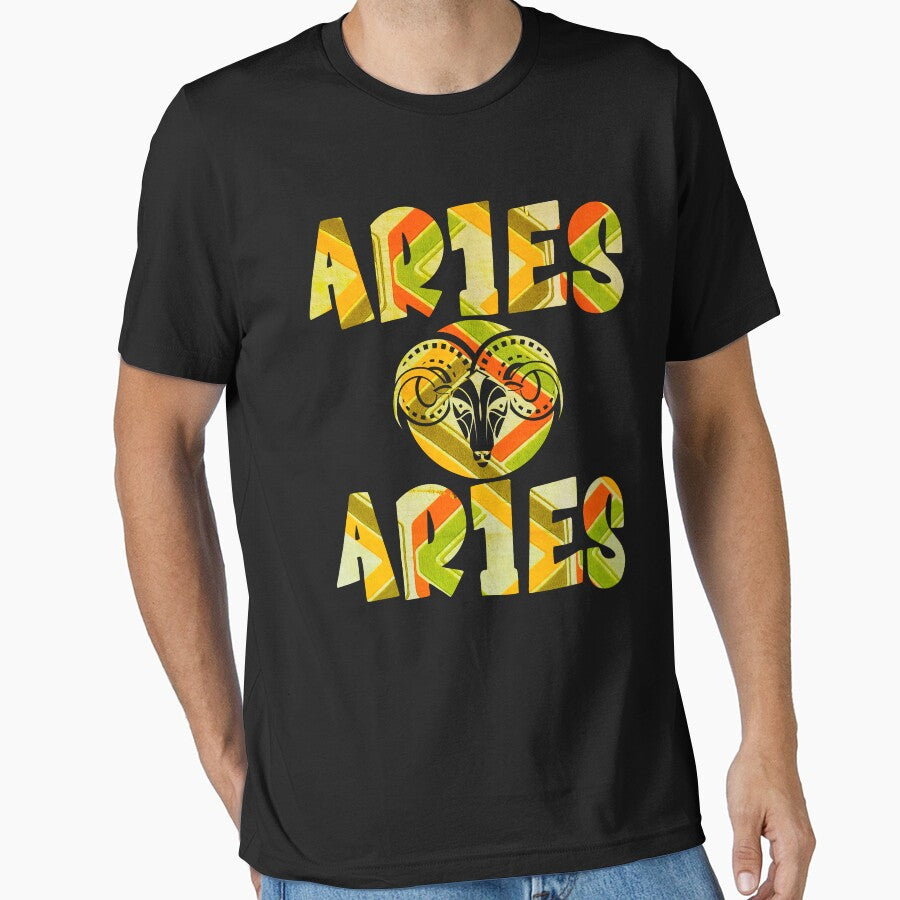 Aries Retro Pattern T-Shirt by MyStarSign Hoodie, Sweatshirt | BlankRebels.com (Image 1)