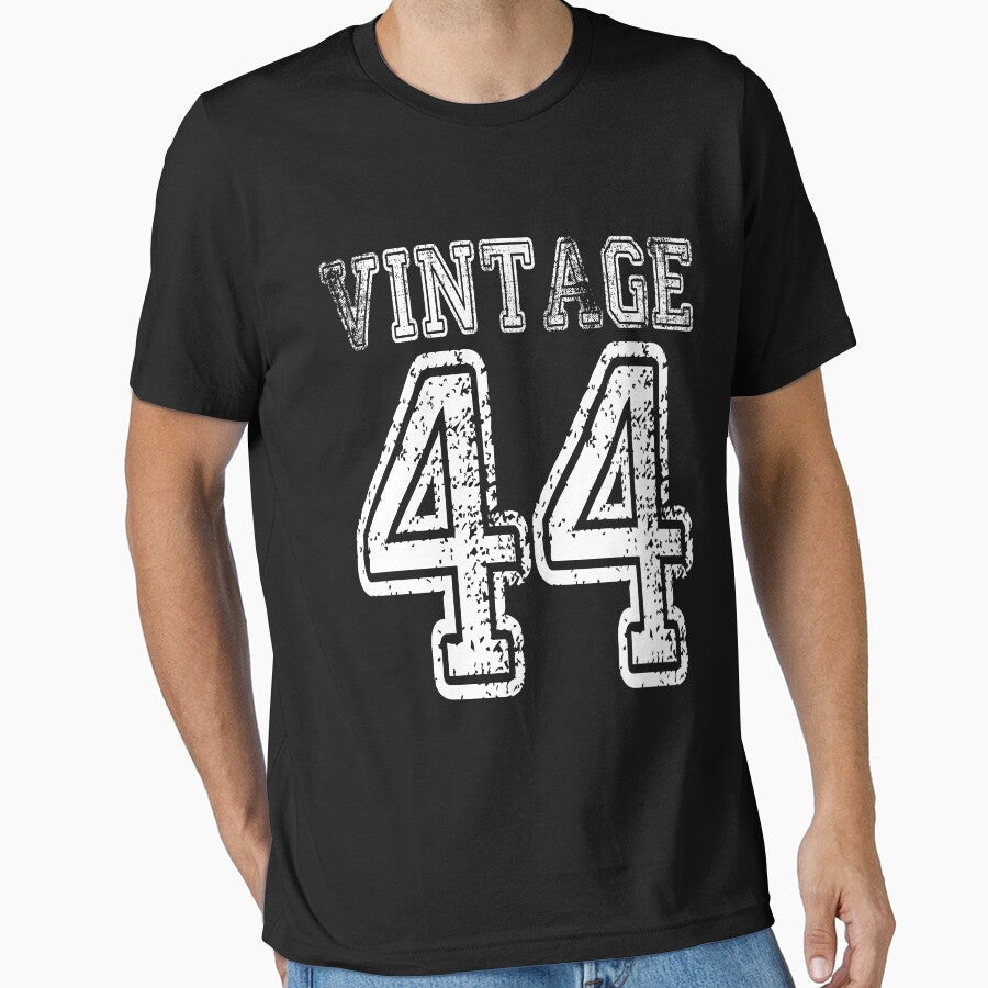 Vintage 44 1944 2044 T-shirt Birthday Gift Age Year Old Boy Girl Cute Funny Man Woman Jersey Style by... (Image 1)