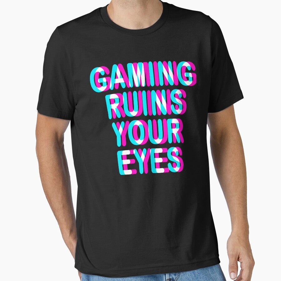 GAMER - GAMING RUINS YOUR EYES, TRIPPY 3D GAMING by ShirtWreck T-Shirts, Hoodie, Sweatshirt | BlankRebels.com (Image 1)