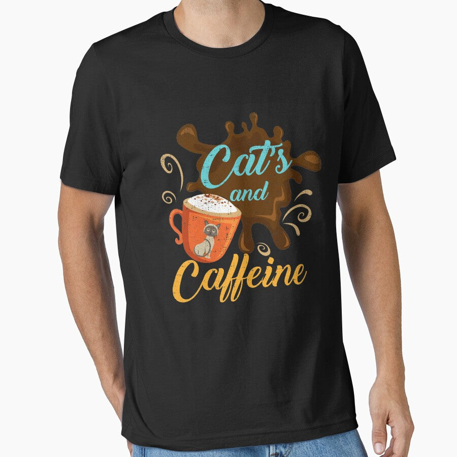 Cats and Caffeine Funny Coffee Hilarious Cat by Tee Kaboom! Hoodie, Sweatshirt | BlankRebels.com (Image 1)