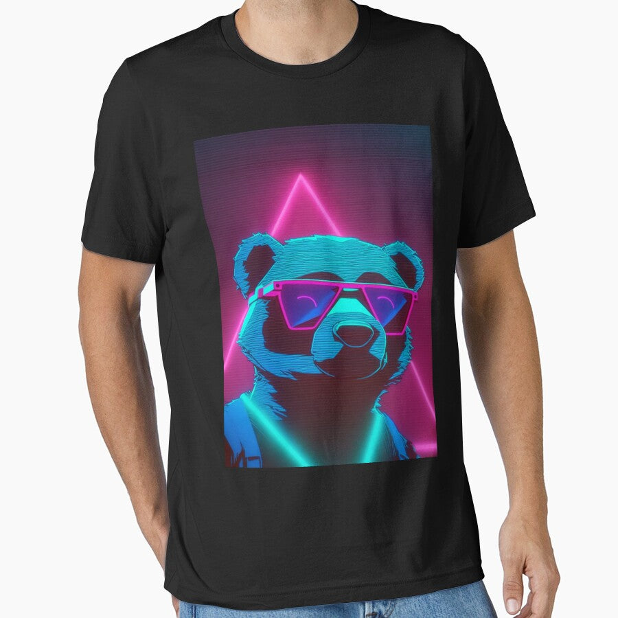 Vaporwave neon cool bear in sunglasses by RESToRAPTOR T-Shirts, Hoodie, Sweatshirt | BlankRebels.com (Image 1)