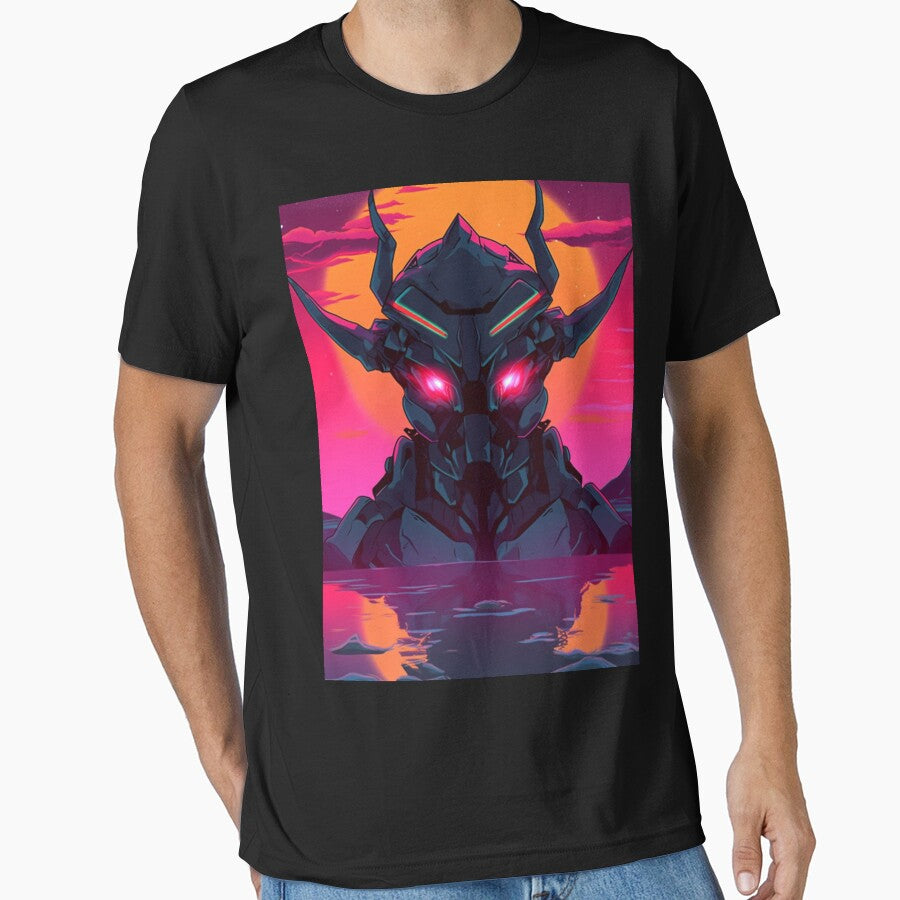 Neon Retrowave Cyber Demon #3 by RESToRAPTOR T-Shirts, Hoodie, Sweatshirt | BlankRebels.com (Image 1)