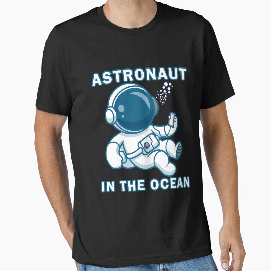 Astronaut in the ocean holding phone in deepwater by ArtyFiction T-Shirts, Hoodie, Sweatshirt | BlankRebels.com (Image 1)