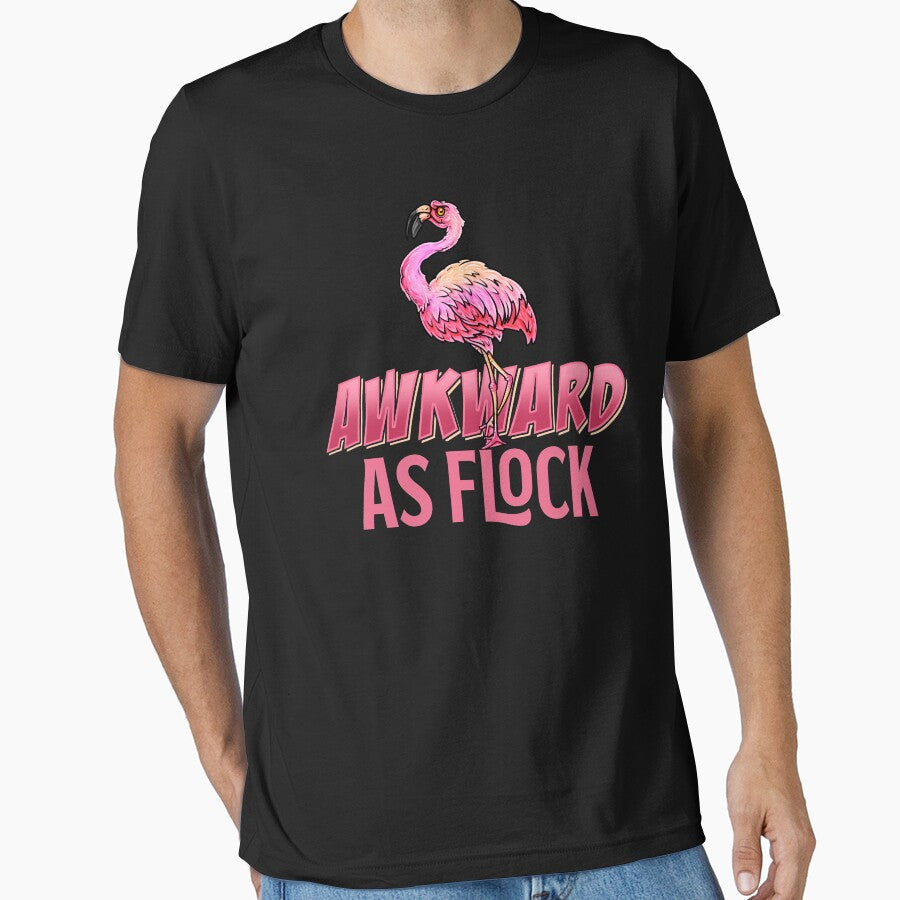 Awkward As Flock - Funny Flamingo by Meliafroggy T-Shirts, Hoodie, Sweatshirt | BlankRebels.com (Image 1)