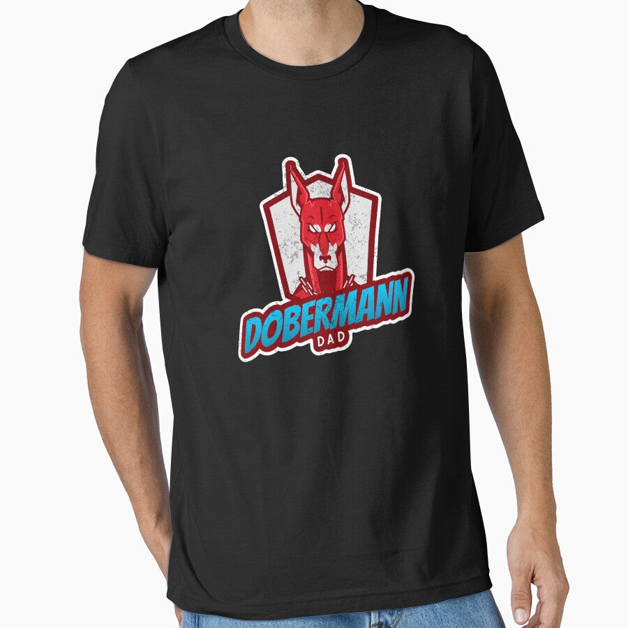 Dobermann Dad T-shirt, Dog Lover Tee, Animal Print Shirt, Gift for Pet Owner by tastodesign Hoodie, Sweatshirt (Image 1)