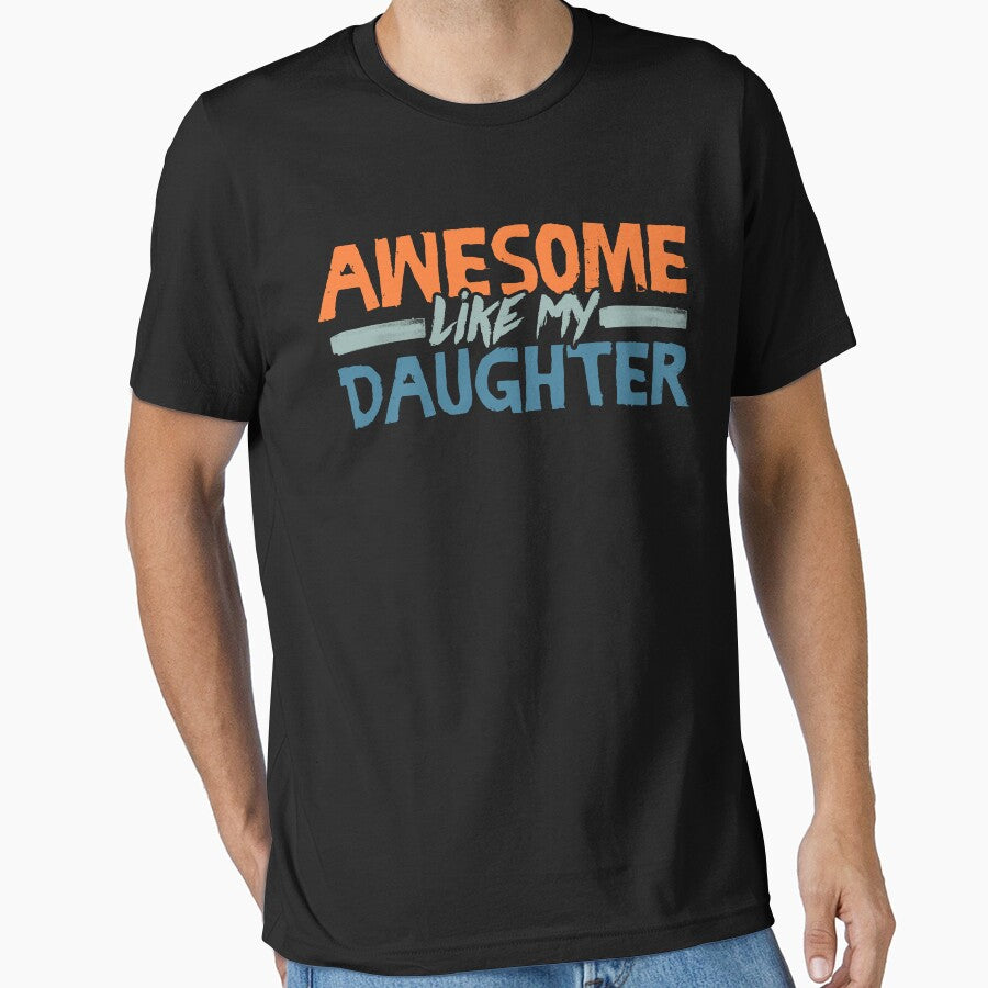 Awesome Like My Daughter Funny Fathers Mothers Vintage by Dolphin Graphic T-Shirts, Hoodie, Sweatshirt (Image 1)