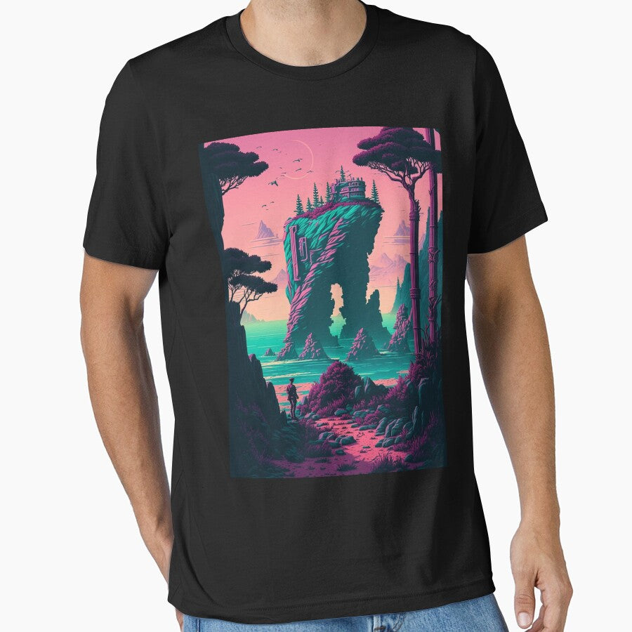Vaporwave Fantasy landscapes by RESToRAPTOR T-Shirts, Hoodie, Sweatshirt | BlankRebels.com (Image 1)