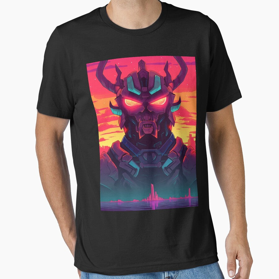 Neon Retrowave Cyber Demon #2 by RESToRAPTOR T-Shirts, Hoodie, Sweatshirt | BlankRebels.com (Image 1)