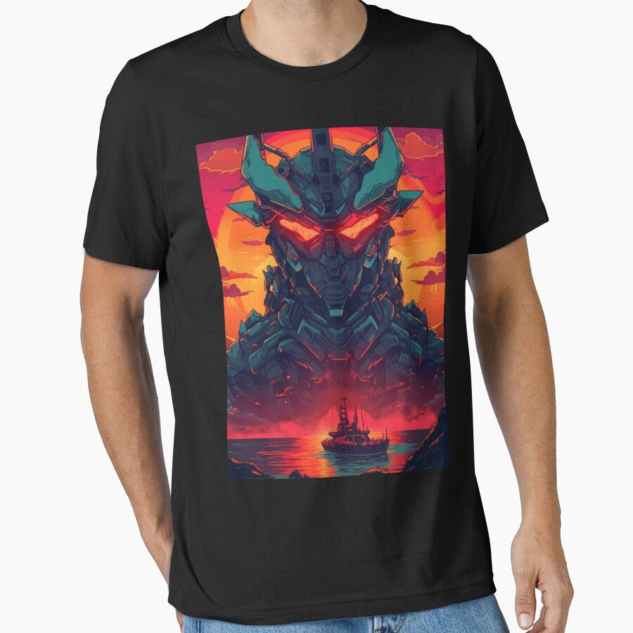 Neon Retrowave Cyber Demon #4 by RESToRAPTOR T-Shirts, Hoodie, Sweatshirt | BlankRebels.com (Image 1)
