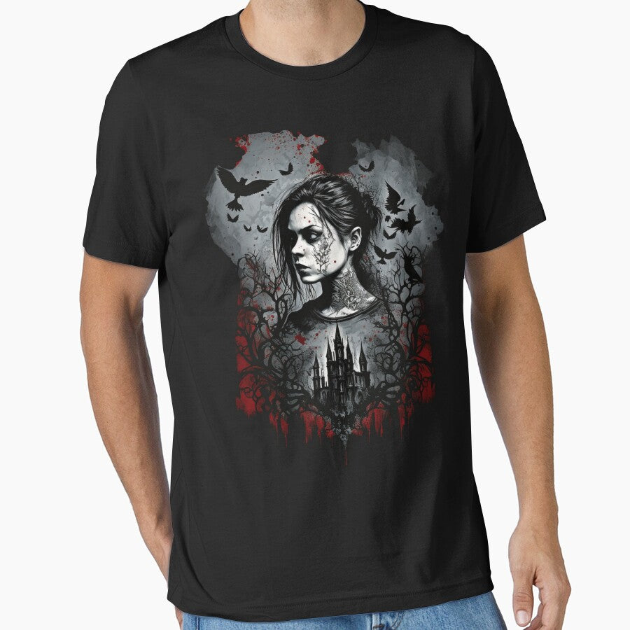 Castle Goth Girl - Dark Bloody Gothic Design by Top Seller ⭐⭐⭐⭐⭐ 5/5 T-Shirts, Hoodie, Sweatshirt | BlankRebels.com (Image 1)