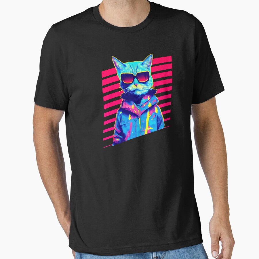 Vaporwave Cat by TheSamuraiCat T-Shirts, Hoodie, Sweatshirt | BlankRebels.com (Image 1)