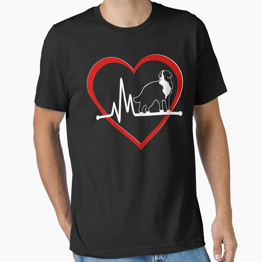 Bernese Mountain Dog Love Heartbeat | NickerStickers® on Redbubble by NickerStickers T-Shirts, Hoodie, Sweatshirt (Image 1)