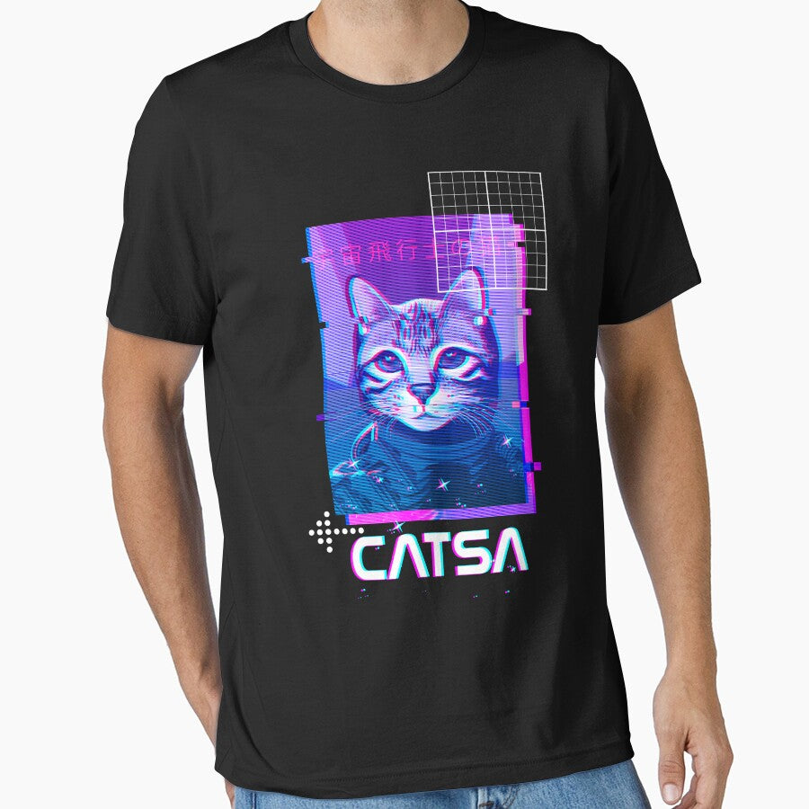 Vaporwave Cat 3 by TheSamuraiCat T-Shirts, Hoodie, Sweatshirt | BlankRebels.com (Image 1)