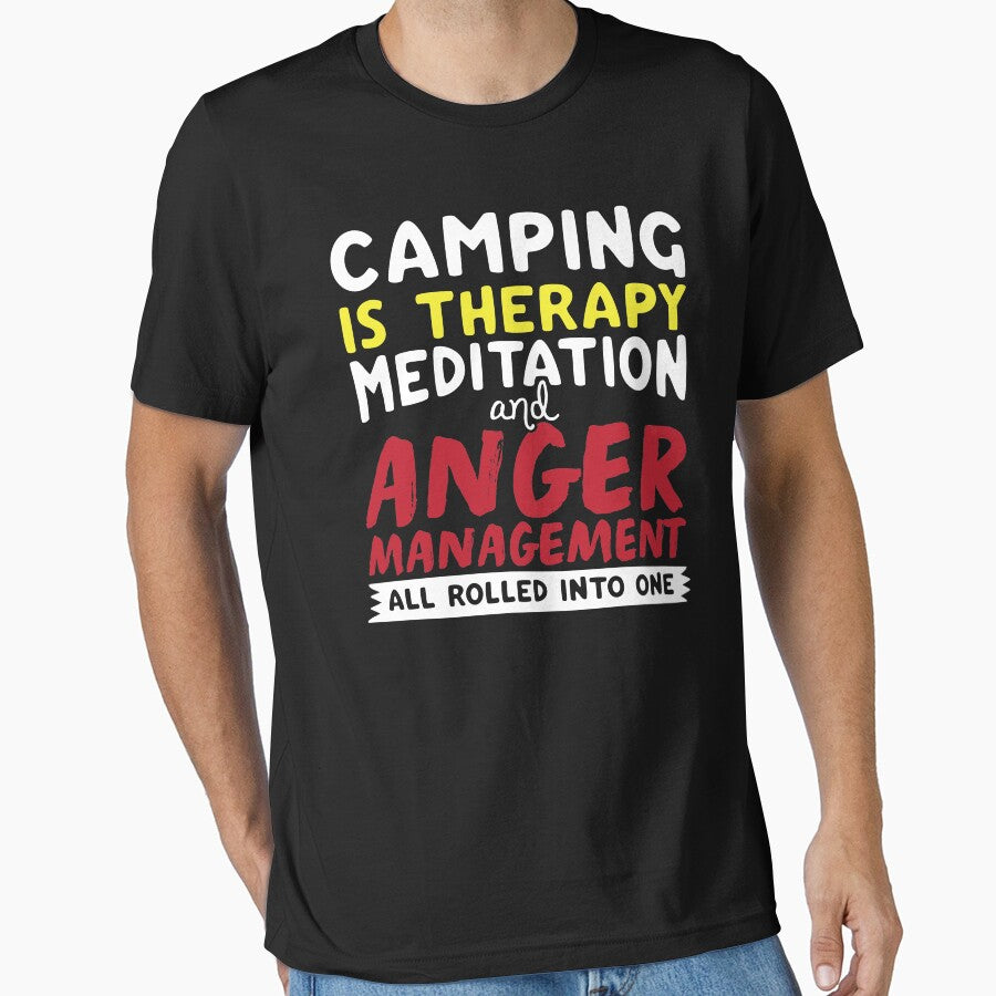 Camping Glamping Soft Screen Printed Summer Graphic Gift Tshirt by WelderSurgeon Hoodie, Sweatshirt (Image 1)