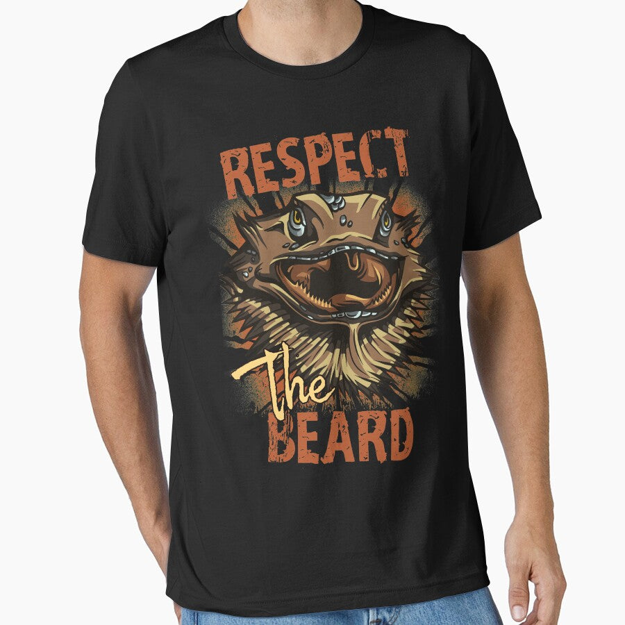 Respect The Beard Funny Bearded Dragon by MrEddie10 T-Shirts, Hoodie, Sweatshirt | BlankRebels.com (Image 1)