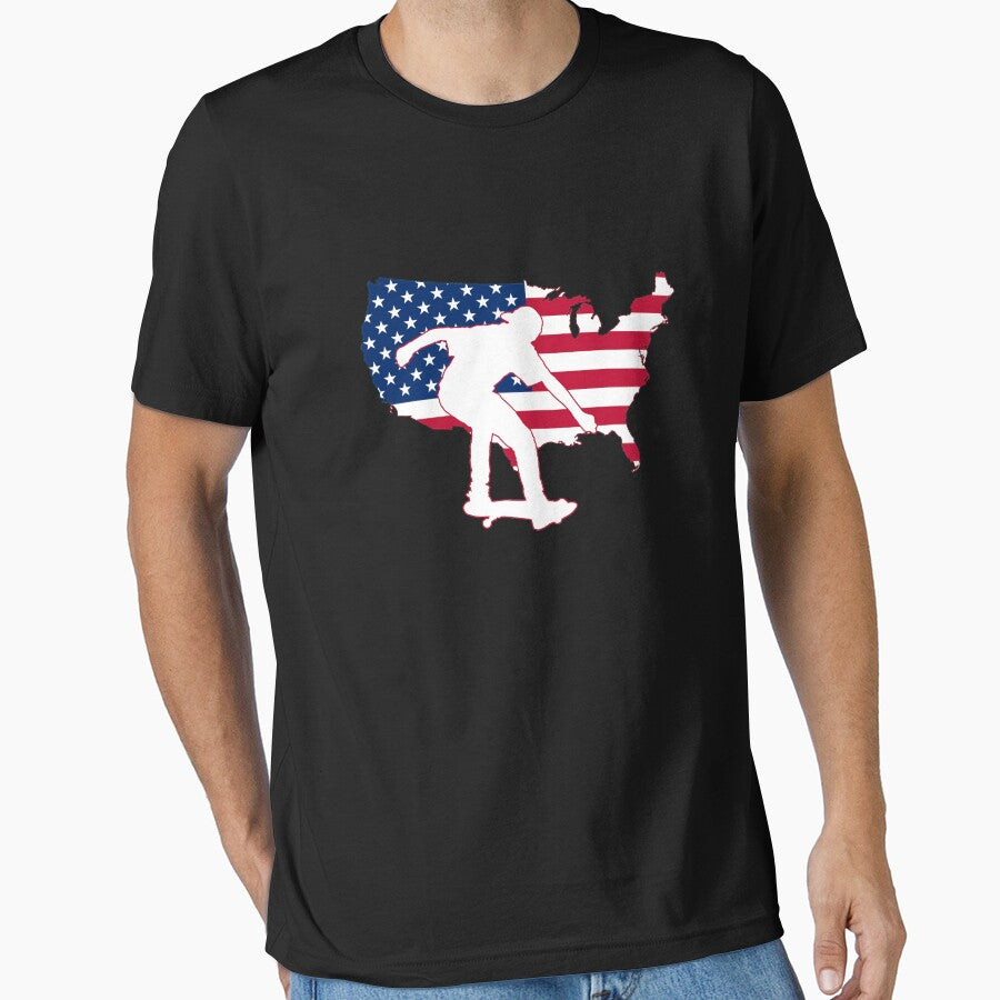 Skateboard Silhouette Flag by stuch75 T-Shirts, Hoodie, Sweatshirt | BlankRebels.com (Image 1)