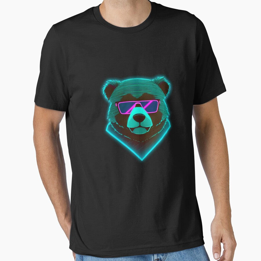 Vaporwave synthwave cool bear in sunglasses by RESToRAPTOR T-Shirts, Hoodie, Sweatshirt | BlankRebels.com (Image 1)