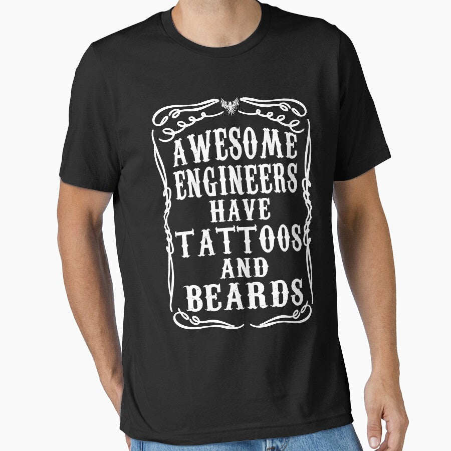 Awesome Engineers Have Tattoos And Beards by teelover26 T-Shirts, Hoodie, Sweatshirt | BlankRebels.com (Image 1)