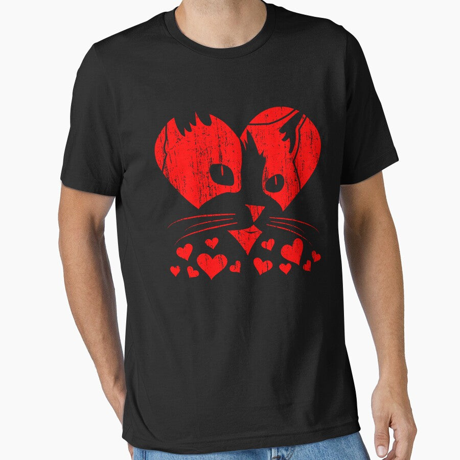 Cute and Funny Cat Shirt with Hearts by LaCaDesigns Hoodie, Sweatshirt | BlankRebels.com (Image 1)