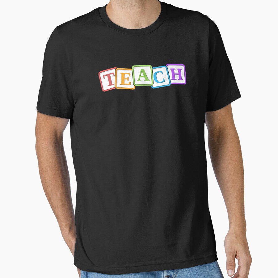 Teach Kindergarten Teacher Gift Letter Blocks Kinder Team by 14thFloor T-Shirts, Hoodie, Sweatshirt (Image 1)