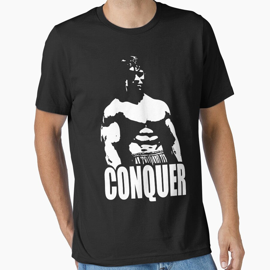 CONQUER (Arnold Standing) by ilovearnie T-Shirts, Hoodie, Sweatshirt | BlankRebels.com (Image 1)