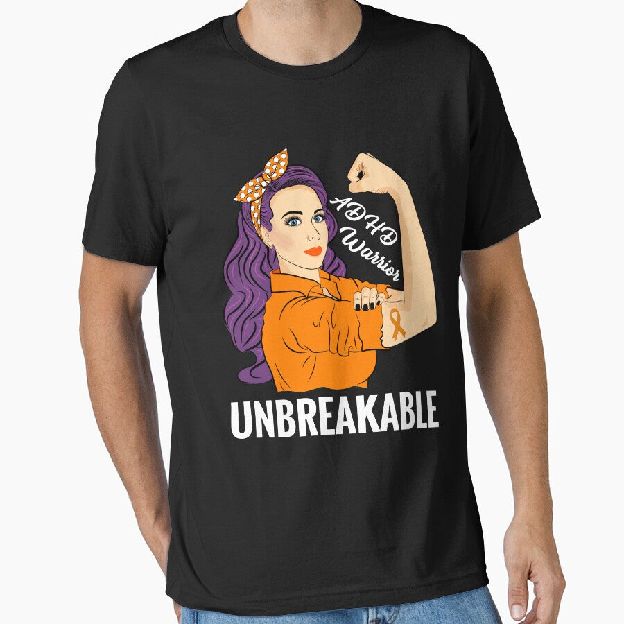 ADHD Awareness Warrior Unbreakable Disorder Rare Disease by ZNOVANNA T-Shirts, Hoodie, Sweatshirt | BlankRebels.com (Image 1)