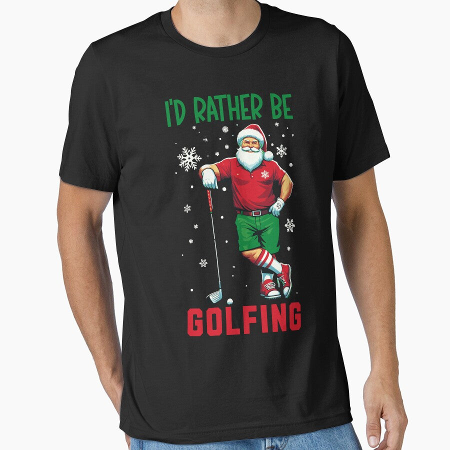 I'D Rather Be Golfing - Funny Santa Christmas Golf by Urban-Alien T-Shirts, Hoodie, Sweatshirt | BlankRebels.com (Image 1)