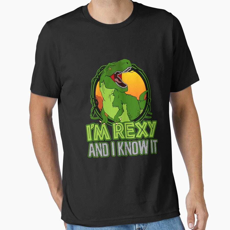Dinosaur T-Rex Funny I'm Rexy And I Know It by jaygo T-Shirts, Hoodie, Sweatshirt | BlankRebels.com (Image 1)