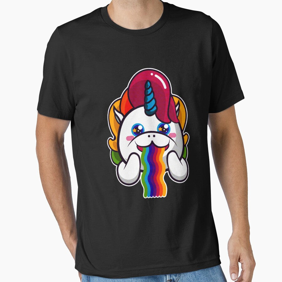 CUTE RAINBOW UNICORN - rainbow unicorn, unicorn party favors, unicorn costume, unicorn shirt, unicorn horn,... (Image 1)