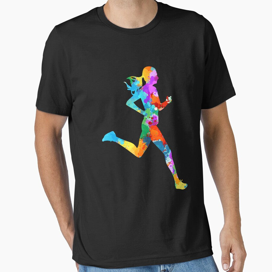 Colorful Watercolor Running by MobertsonArt T-Shirts, Hoodie, Sweatshirt | BlankRebels.com (Image 1)